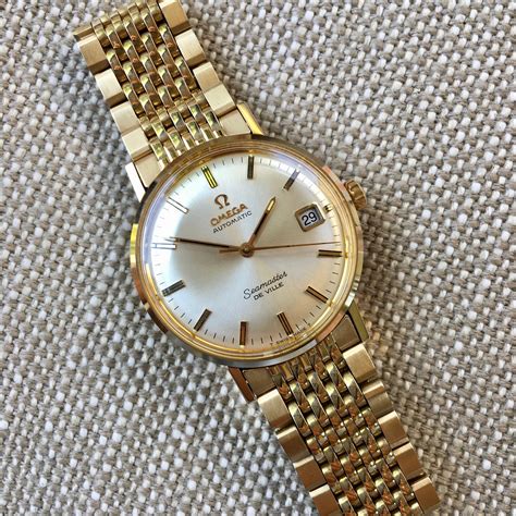 gold omega seamaster watches|gold omega seamaster watch vintage.